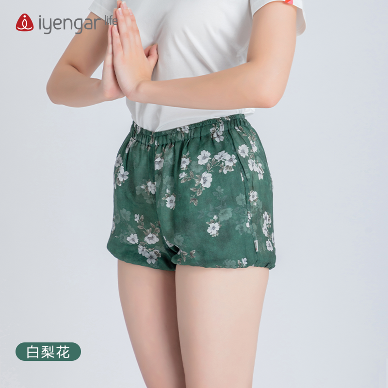 C2061花色苎麻短裤 