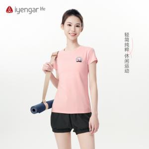 C1162瑜伽短袖刺绣款瑜伽女装T恤