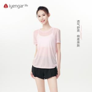 C1175瑜伽运动提花速干女T恤