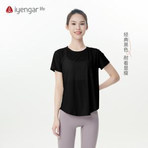 C1171 拼网纱款速干运动瑜伽女T恤