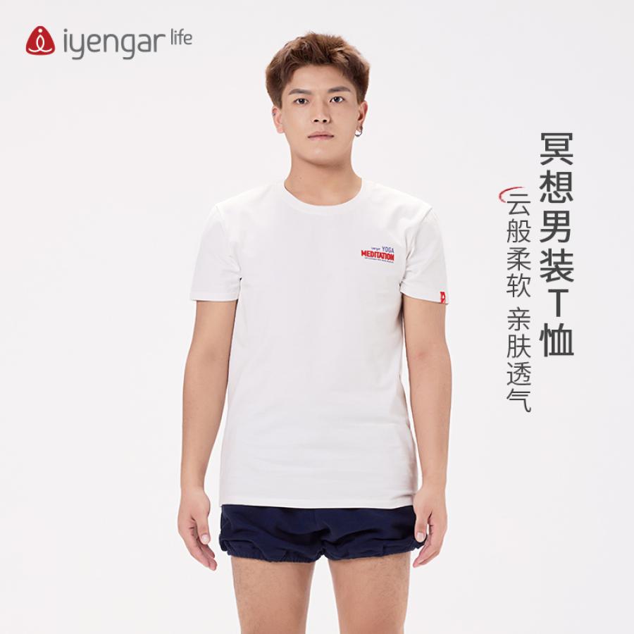 C3053冥想男装瑜伽短袖T恤 亲肤透气 组合印花，诠释瑜伽与冥想的力量
