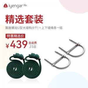 ZH1062墙钩墙绳套装 膨胀U型大墙钩*6+上墙绳*2下墙绳*2