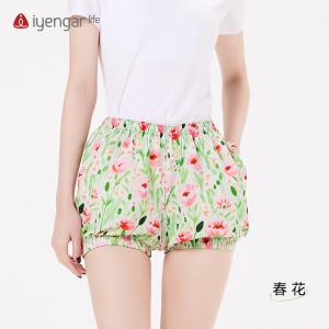 C2113 纯棉花色女短裤 灯笼瑜伽短裤
