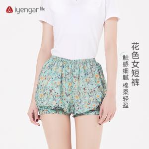 C2113 纯棉花色女短裤 灯笼瑜伽短裤