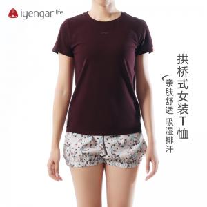  C1208 拱桥式女装瑜伽T恤短袖 原创体式线条插画 亲肤舒适 吸湿排汗