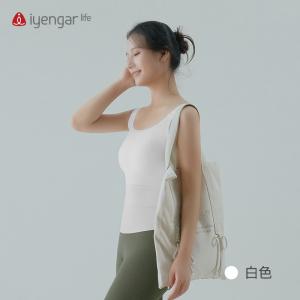 C1213瑜伽无袖带胸垫 螺纹简约背心可调节肩带 软绵亲肤 显示背部线条