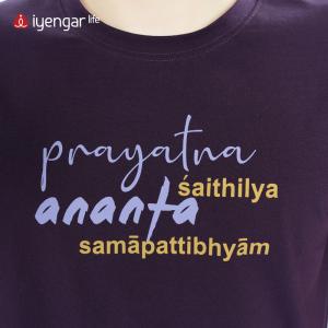 C3057瑜伽经男装T恤 短袖 腻亲肤棉质面料 金句全译：当体式的完成变得毫不费力时，体式就臻于完美，修习者即抵达内部的无限存在