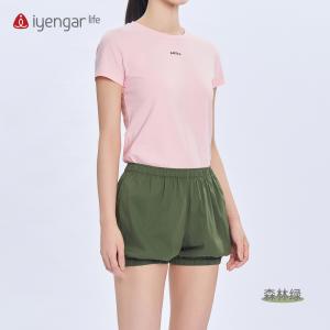 C2126瑜伽男女同款纯色短裤 灯笼裤 有口袋 轻薄 速干
