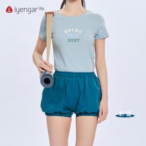 C2133 男女同款瑜伽苎麻棉短裤 灯笼裤 吸湿 透气舒适 清新纯色短裤