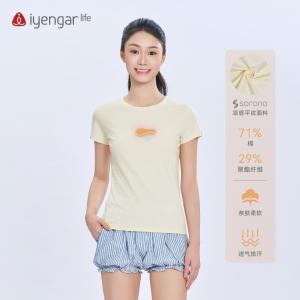 C1215梵文金句女装T恤短袖 透气凉爽 黑科技凉感面料 ：visoka va jyotismatl通过专注与明亮、灿烂、超越悲伤的光，获得内在的稳定