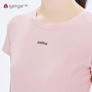 C1217悦性女装T恤短袖 原创手绘设计一笔勾勒后弯体式 柔软亲肤排汗