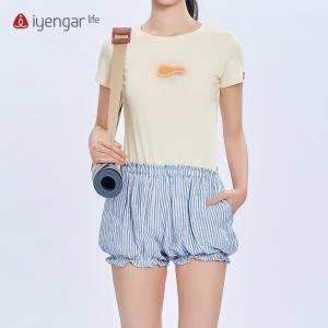 C2130灯笼女短裤 瑜伽 蓬松花苞裤版型 修饰臀型显腿长 高腰收褶设计