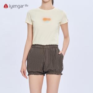 C2131灯笼女短裤 瑜伽 蓬松花苞裤版型 修饰臀型显腿长 高腰收褶设计