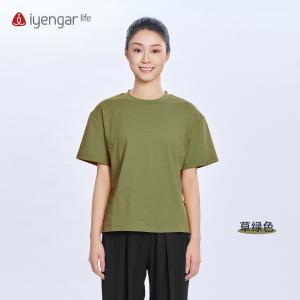 C1235百搭开叉瑜伽T恤宽松短袖  速干面料垂顺5A抗菌 开叉灵动解锁更多穿法