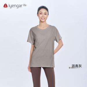 C1236简约瑜伽T恤 运动短袖  吸湿速干清爽舒适  宽松藏肉显瘦