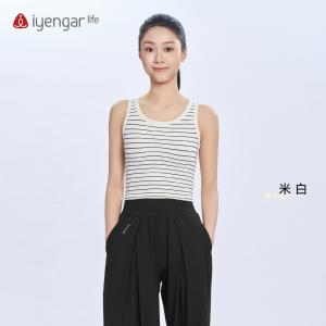 C1231瑜伽带胸垫背心  无袖T恤 高弹无束经典条纹简约百搭